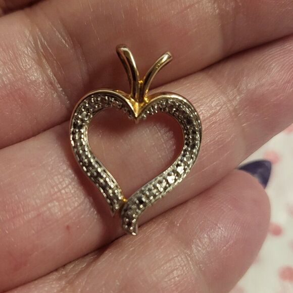 Vintage Ross Simons Diamond Heart Pendant - Picture 1 of 5
